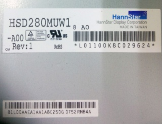 Original HSD280MUW1-A00 27.5" 1920*1200 HannStar Screen Panel HSD280MUW1-A00 LCD Display